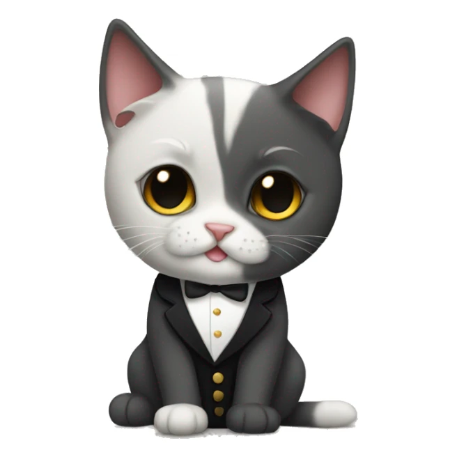 british short hair cat with tuxedo sticker