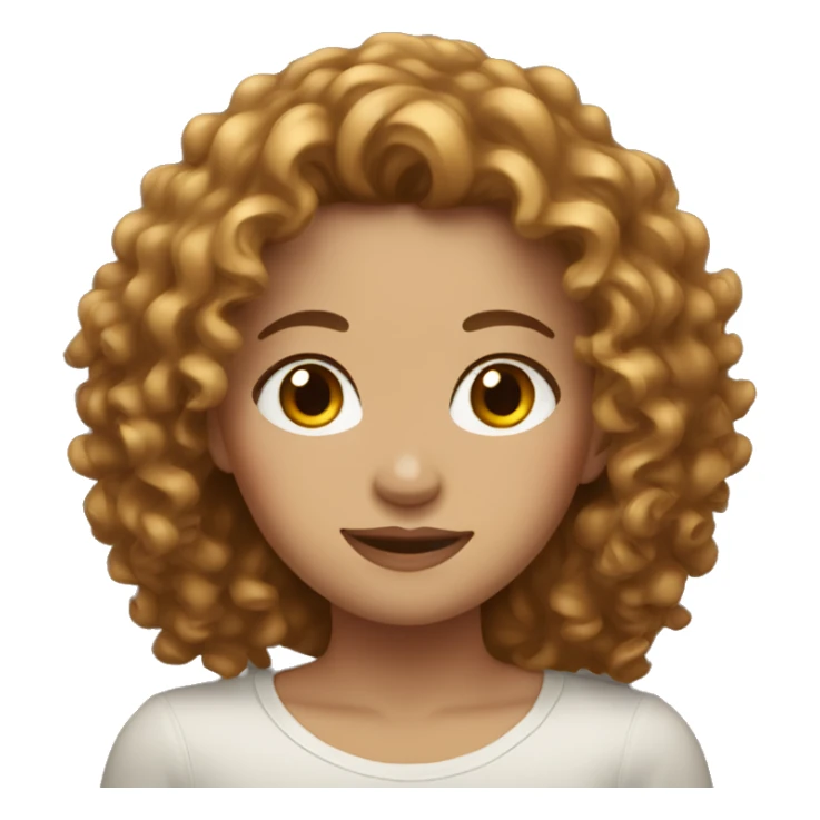 White gorl with brown curly hair sticker