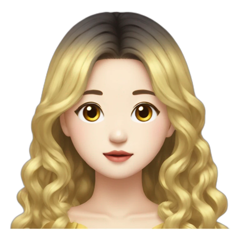 jeon soyeon in gold hair sticker