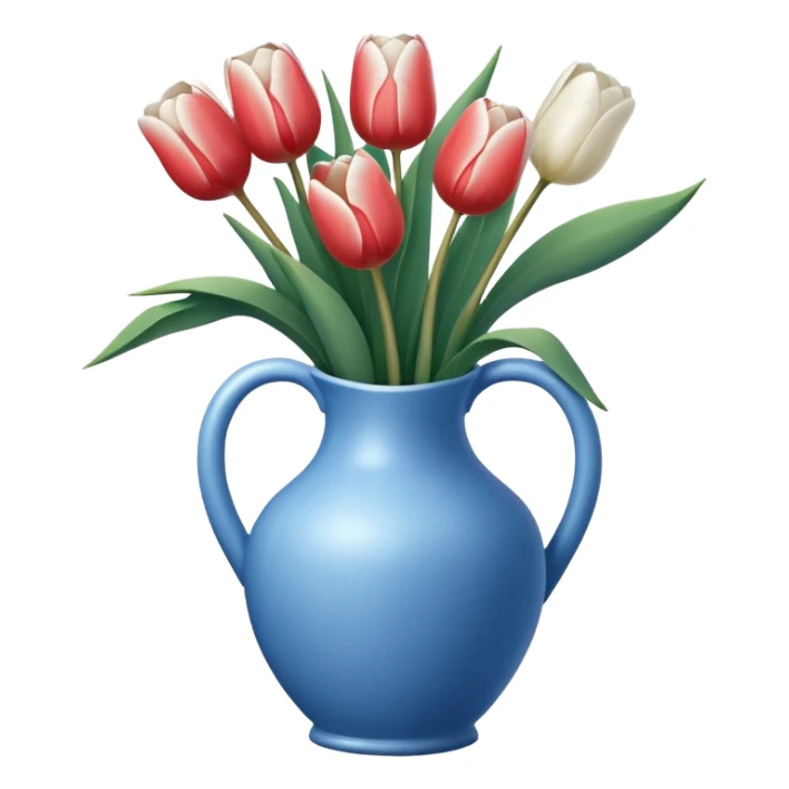 White tulips Flowers in a blue vase sticker