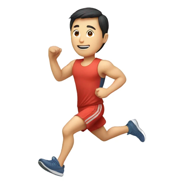 A Chinese man Running exercise sticker