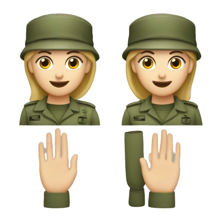 a caucasian female soldier making the military salute sticker