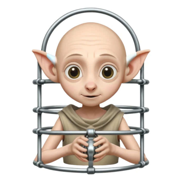 Dobby the house elf in steel chastity cage sticker