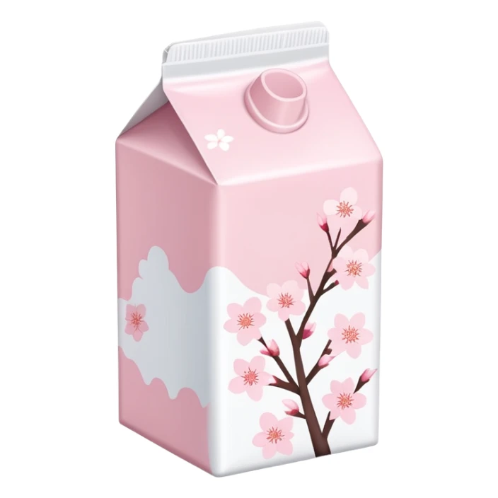 Cute Pastel pink and white Cherry Blossom Sakura Milk Carton sticker