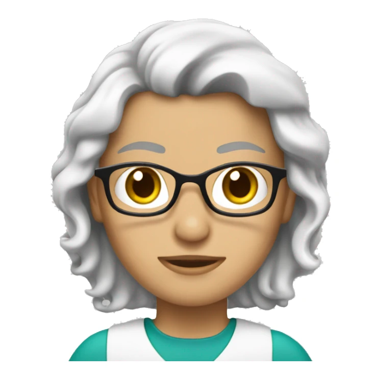 profesora, con piel blanca, pelo ondulado  sticker