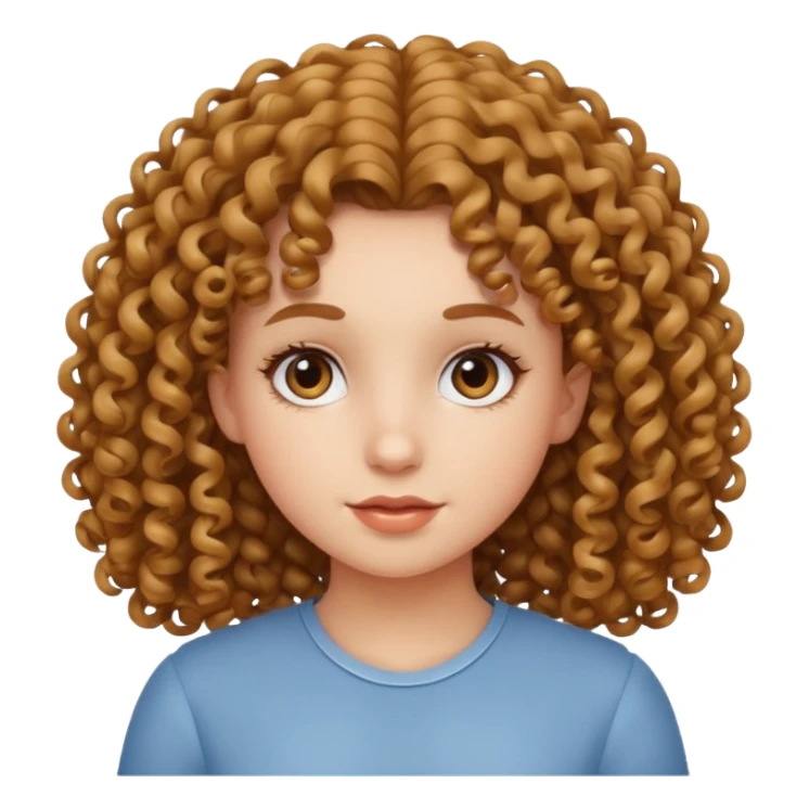 Clean girl with cirly hair sticker