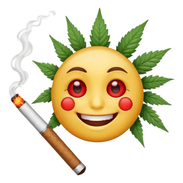 Emoji qui fume un joint  sticker