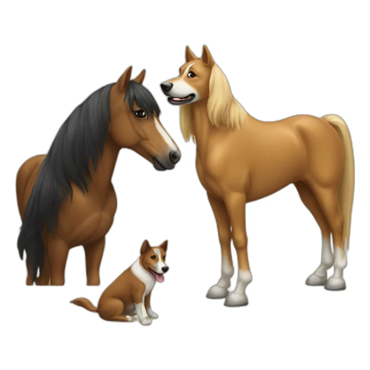 horse and dog sticker