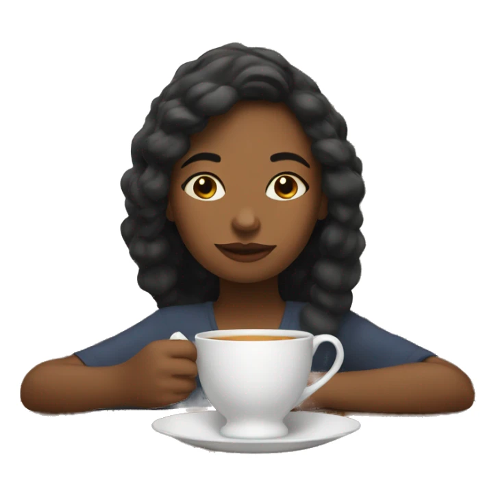Girl sipping tea sticker