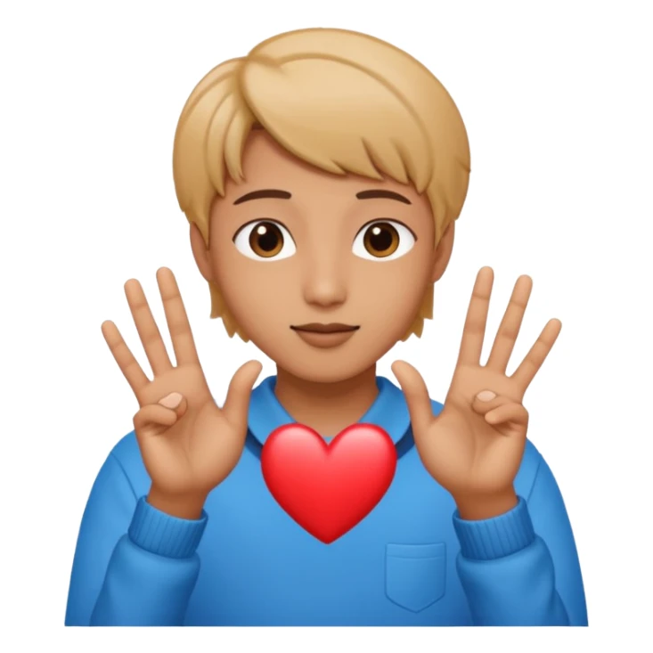 Bts hand pose and heart place mid of fingers sticker