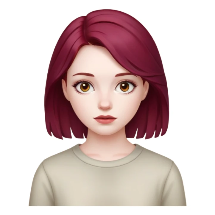 make a vampire girl with burgundy hair  sticker