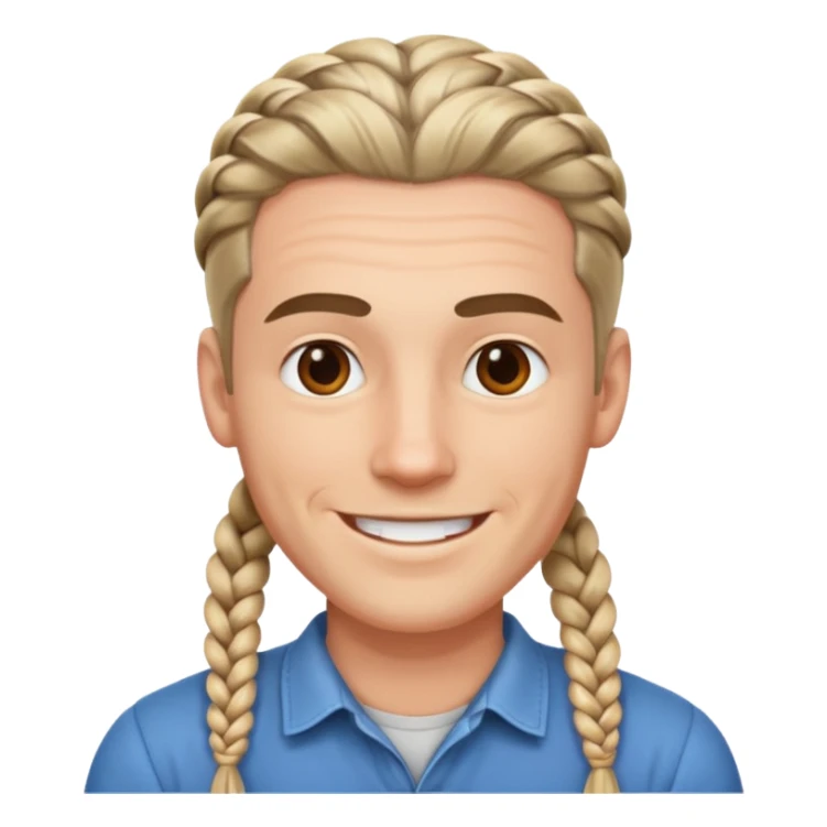 A white ton skin man with braided hair sticker