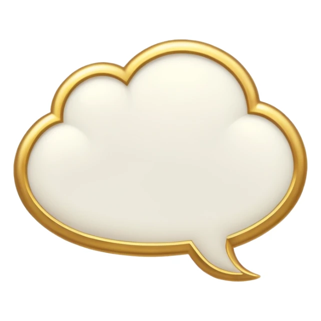 A white thought bubble with golden details and accents sticker