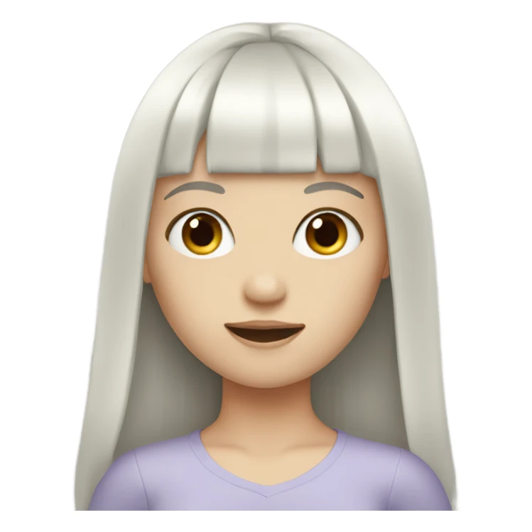 Pale girl with long black hair and bangs sticker