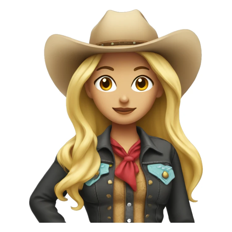 Blonde cowgirl, waist up sticker