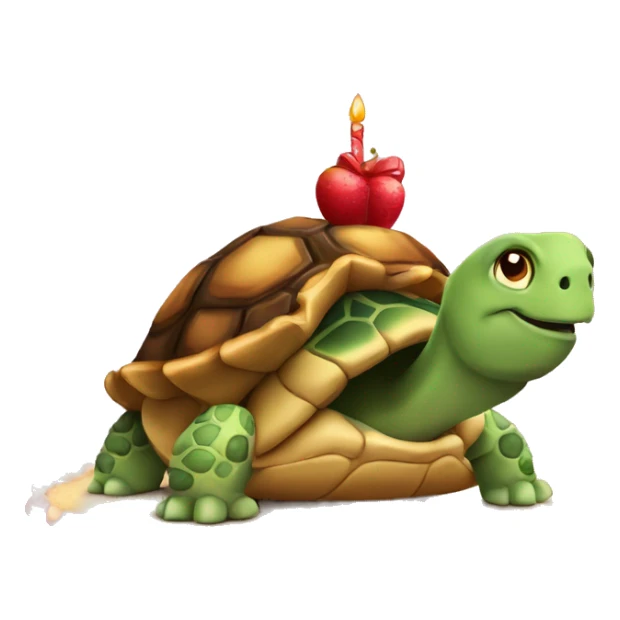 Tortuga con cake en la pata que pone drama king sticker