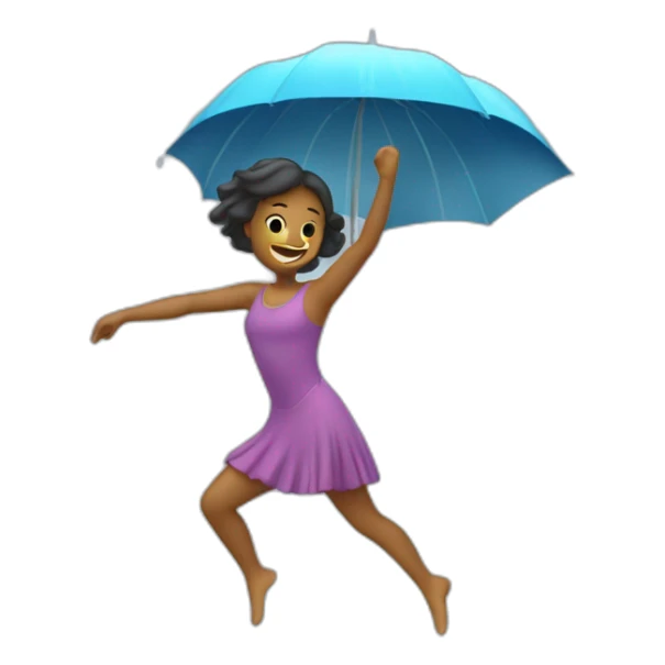 Fille qui danse sous la pluie sticker