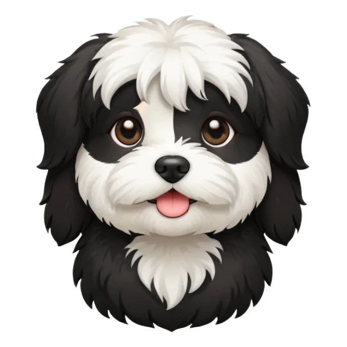 cute and bold havanese female dog black and white sticker