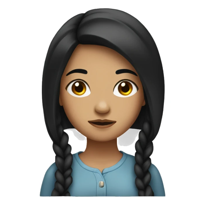 A girl with black hair with side eyes  sticker