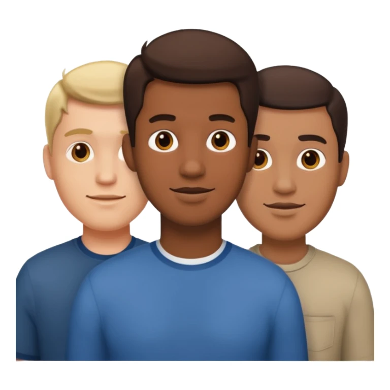 Three men friends sticker