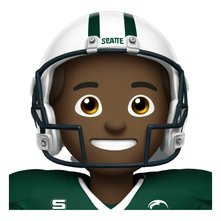 Happy Michigan State football player sticker