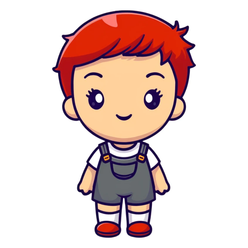 A girl with short red hair sticker