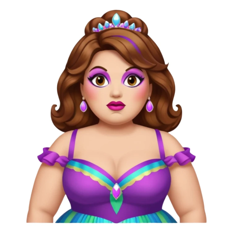 A chubby drag queen with brown hair sticker