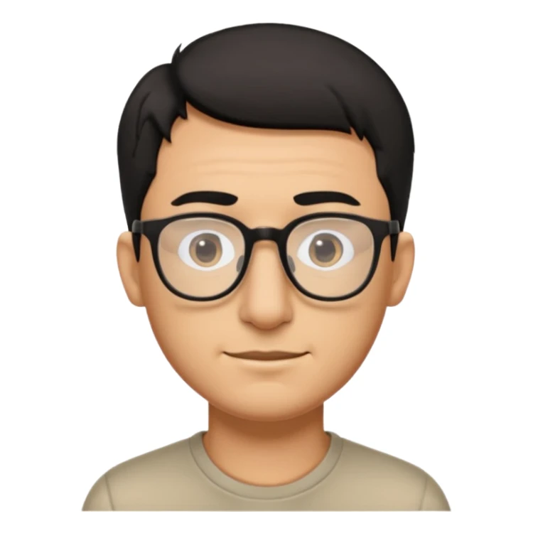 Emoli hombre con lentes poco cabello negro y nariz grande sticker