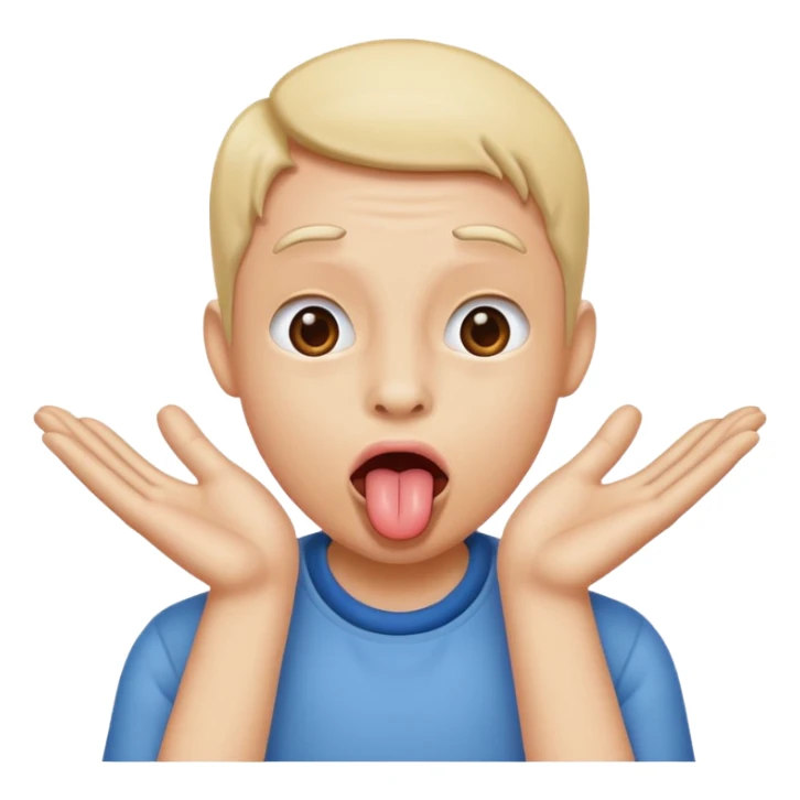 Tounge out with hands to the side sticker