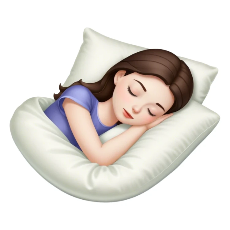 sleeping brunette white girl with a silk pillow sticker