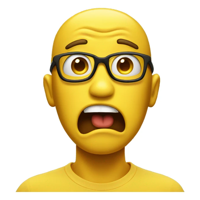 yellow emoji face but shocked sticker