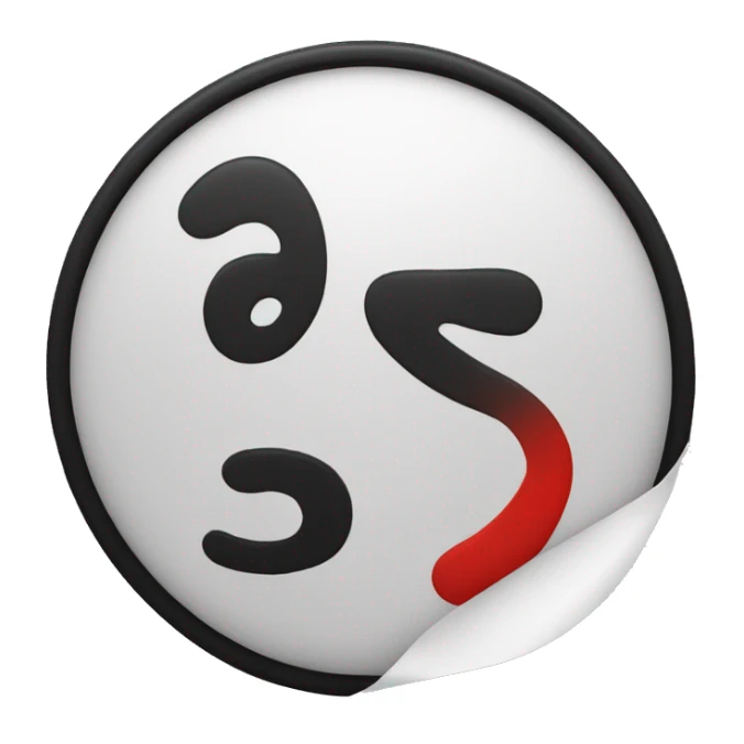 A black colour round circle, in it a letter 's' in white colour and a latter 'x' in red colour  sticker