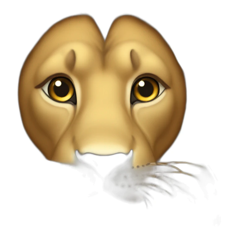 Lion avec des cœurs à la place des yeux sticker