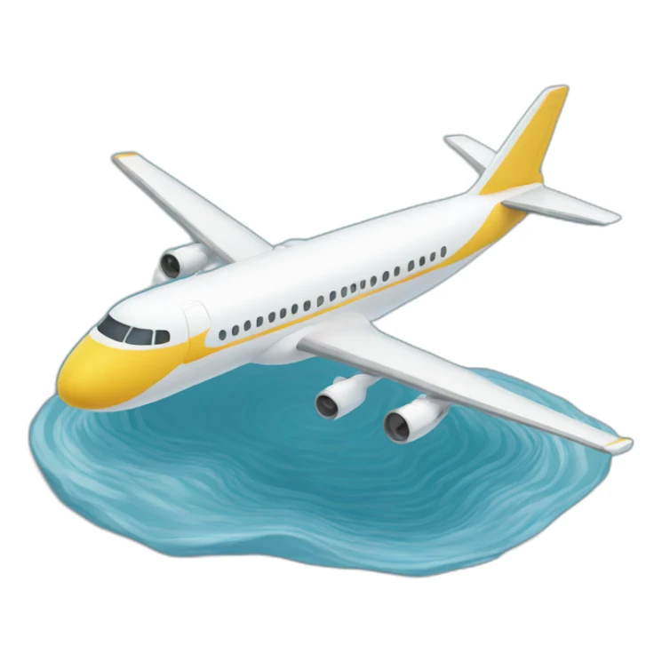 a plane in water sticker