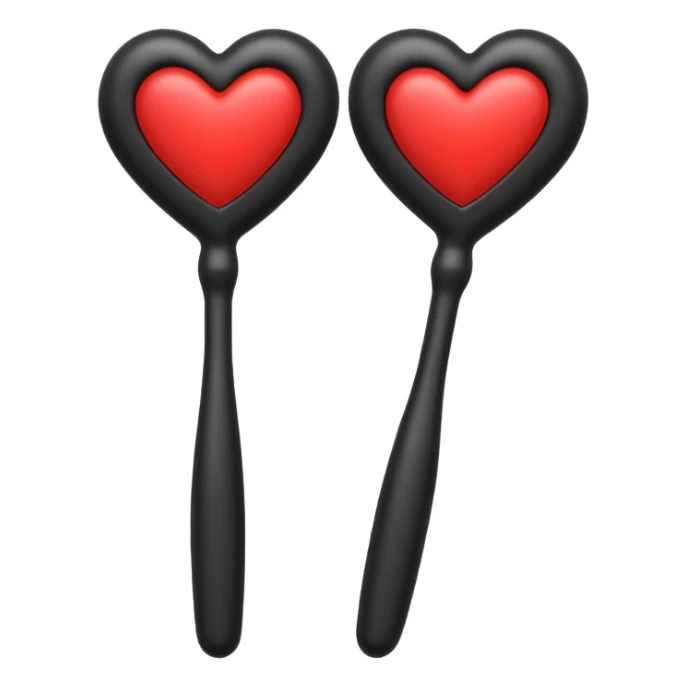 two black massage wands with a heart centred above them sticker
