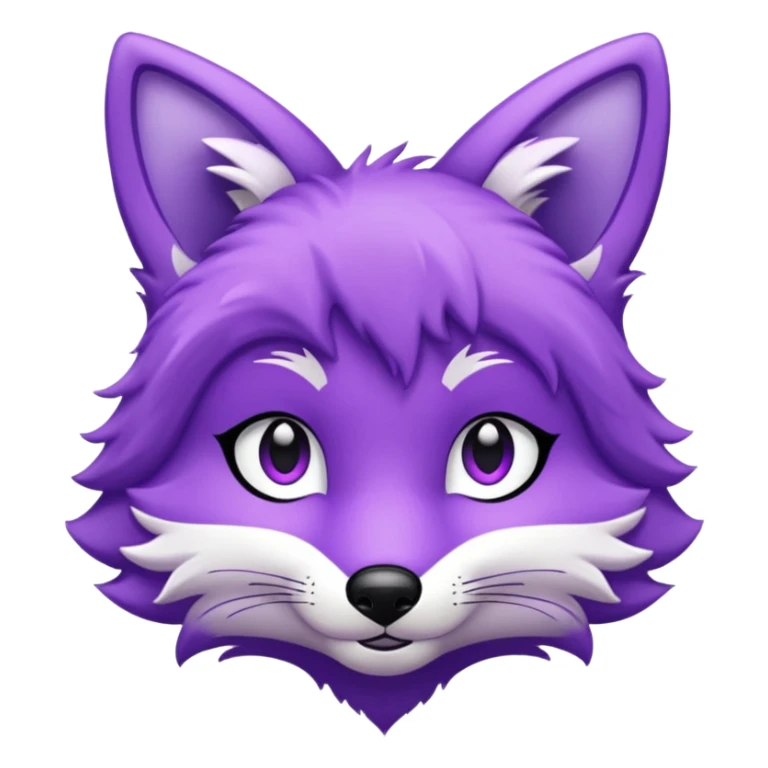 glitter purple and cian fox sticker