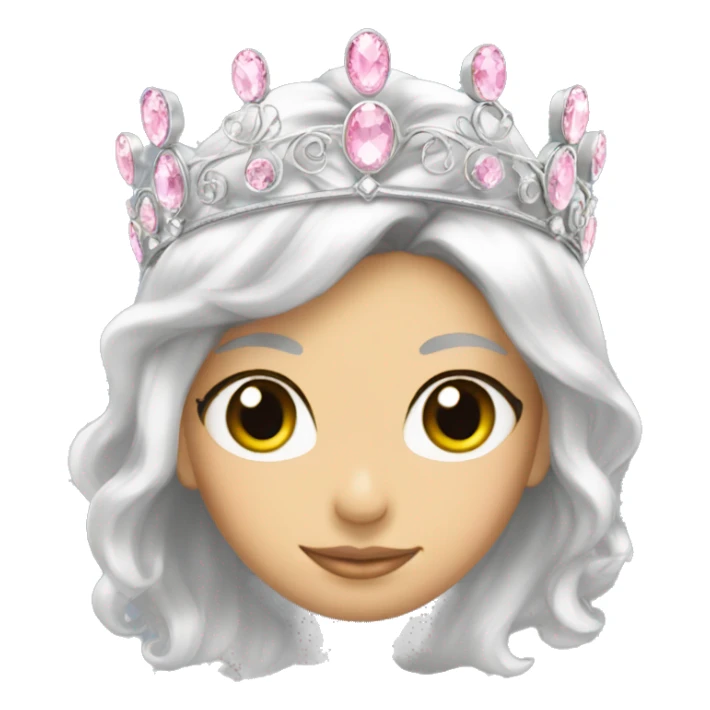 Silver tiara with light pink jewels sticker