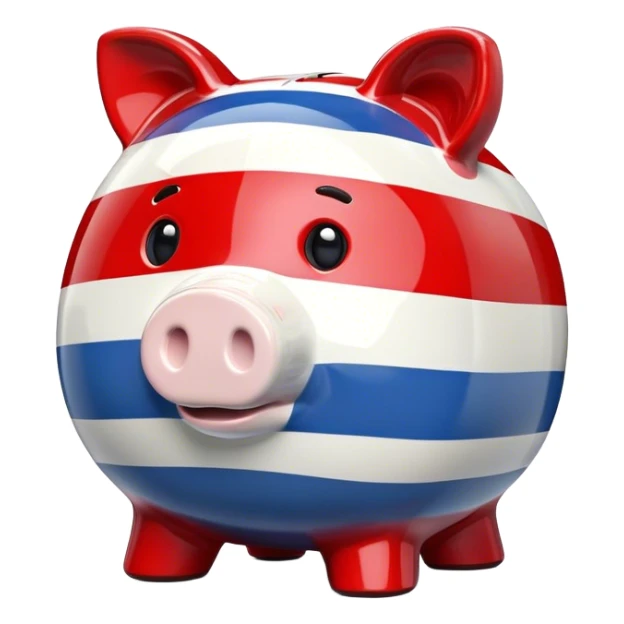 piggy bank in colors of monaco flag sticker
