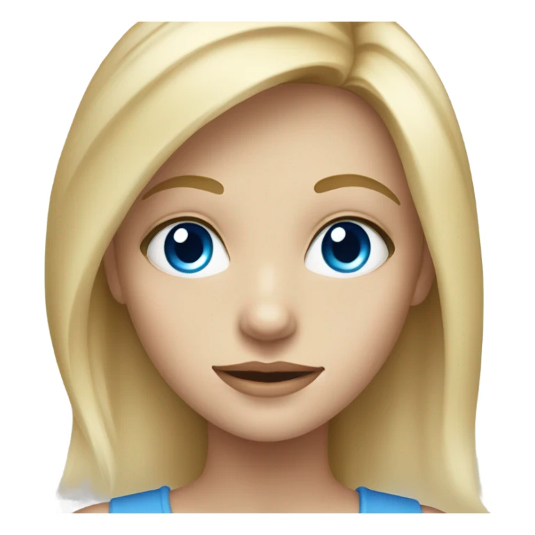 blonde girl portrait looking viewer blue eyes sticker