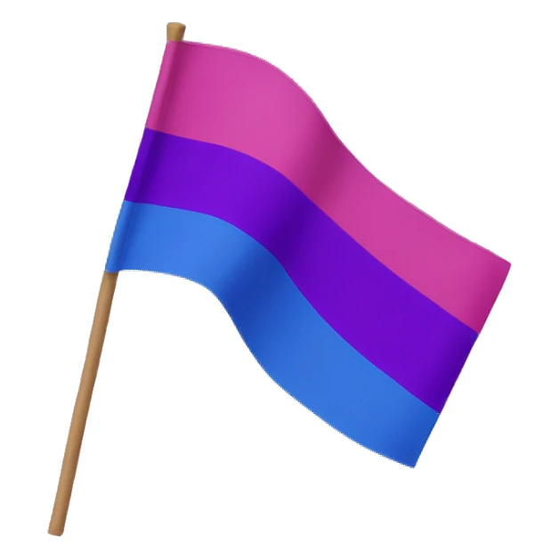 Bisexual flag. A flag with three color: pink, purple and blue.  sticker