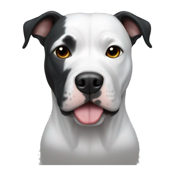 Black pitbull with white fur sticker