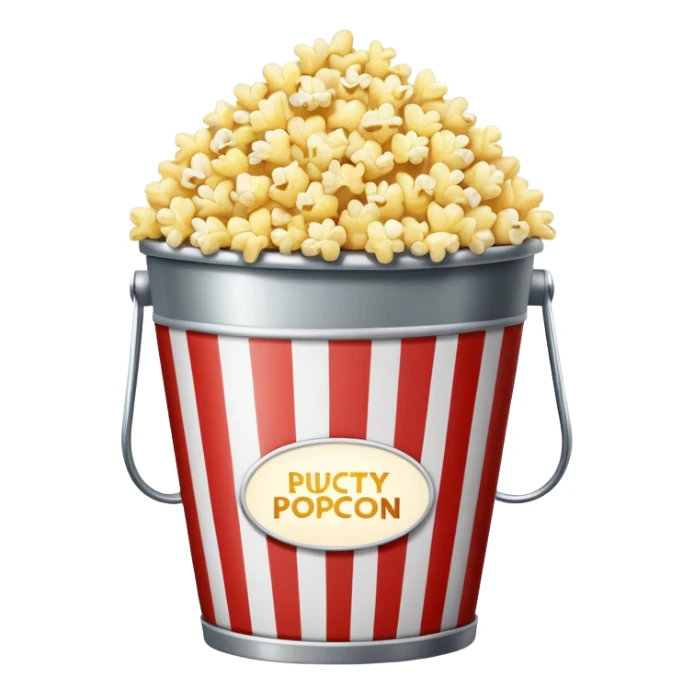bucket of popcorn and a movie screen sticker