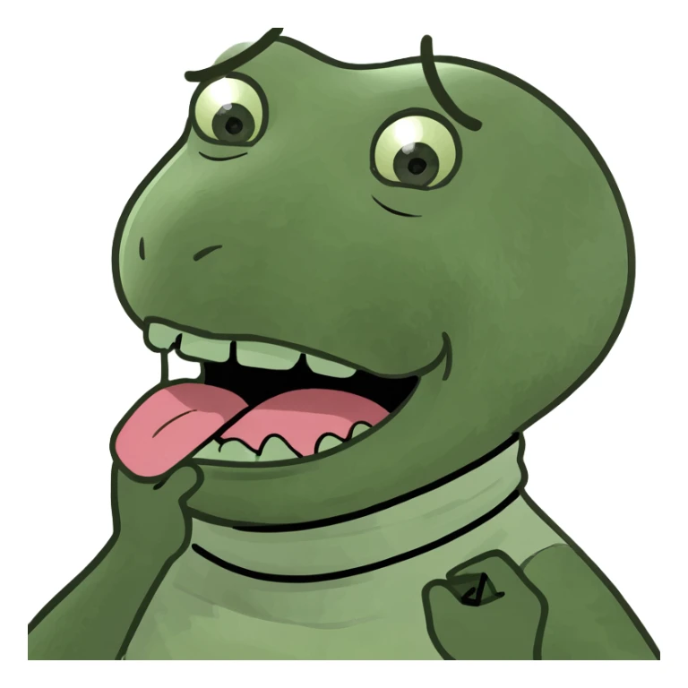 emoji face with tongue out. two hands around neck choking it out sticker