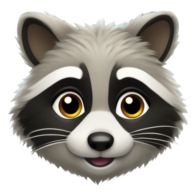 Cute fluffy raccoon says hello sticker