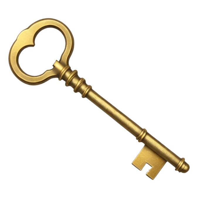 The design is an antique-style (or "skeleton") key. The color is a worn, textured gold or brass, which will stand out against YouTube's dark mode and ties into the yellow text boxes on your thumbnails. The key itself symbolizes "unlocking" the "unseen" or "secret" stories you cover. sticker