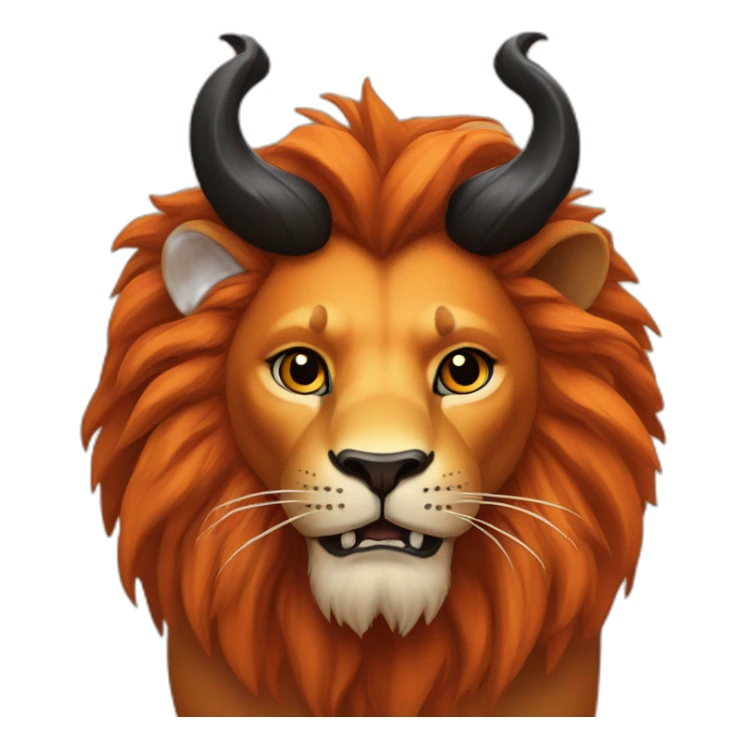 orange and black lion with horns sticker
