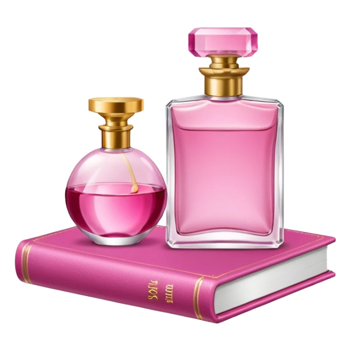 pink bookbook and fragance sticker