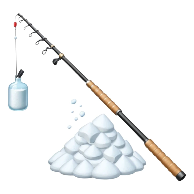 Fishing rod with cocaine on the end sticker