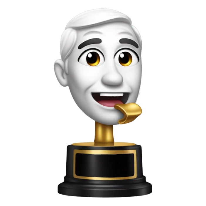 oscar statuette with tongue out sticker