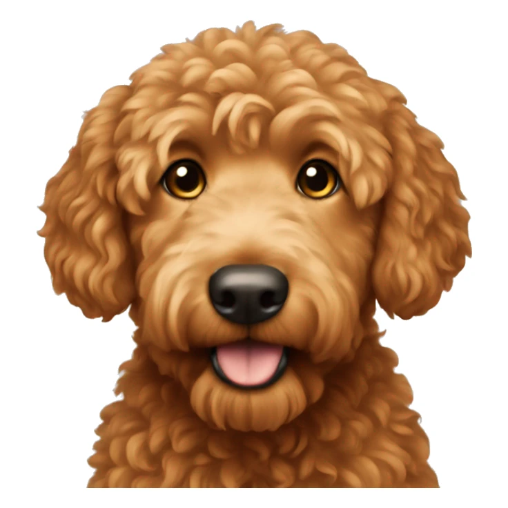 Red mini golden doodle emoji sticker